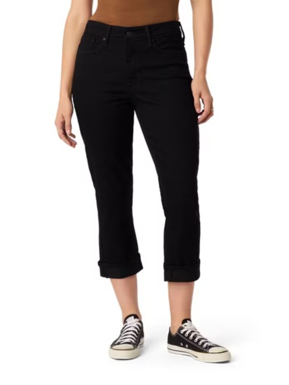 Levi Strauss Signature Women's Mid Rise Capri 37 Waist Black NWT